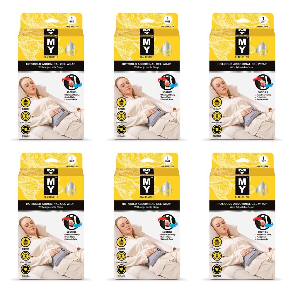 My Hot/Cold Abdominal Gel Pack with Adjustable Strap Bundle of 6