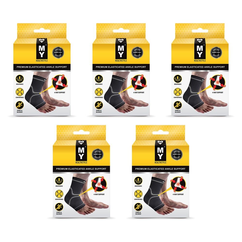 MY Premium Elasticated Ankle Support Medium Pack of 5