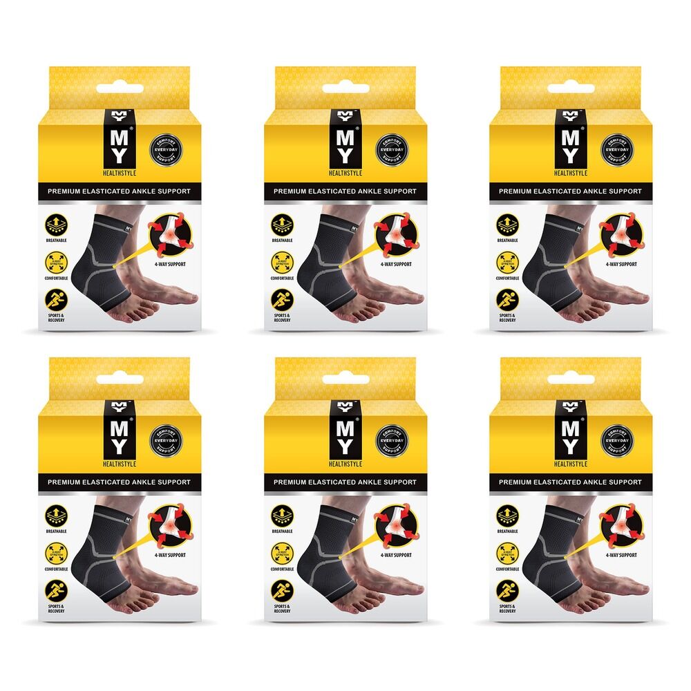 MY Premium Elasticated Ankle Support Medium Pack of 6