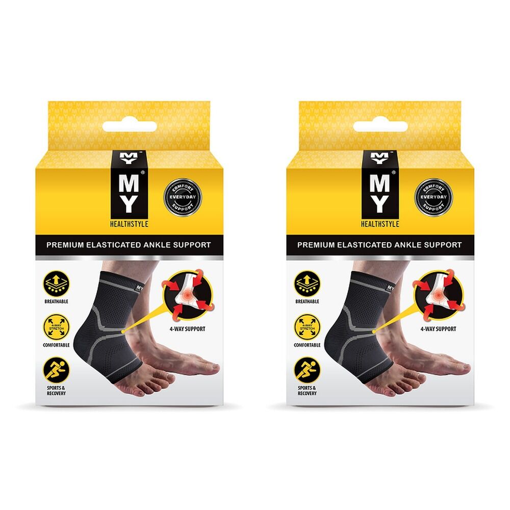 MY Premium Elasticated Ankle Support Extra Large Pack of 2