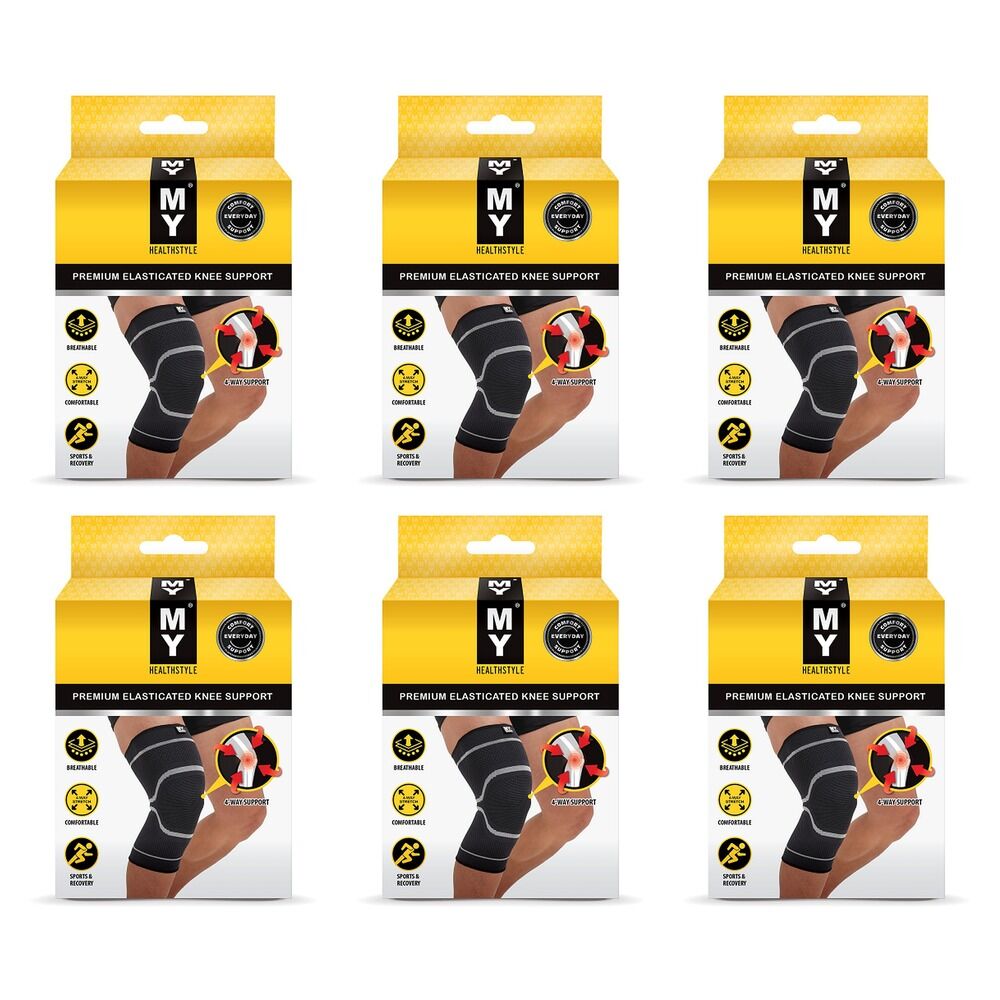 MY Premium Elasticated Knee Support Medium Pack of 6
