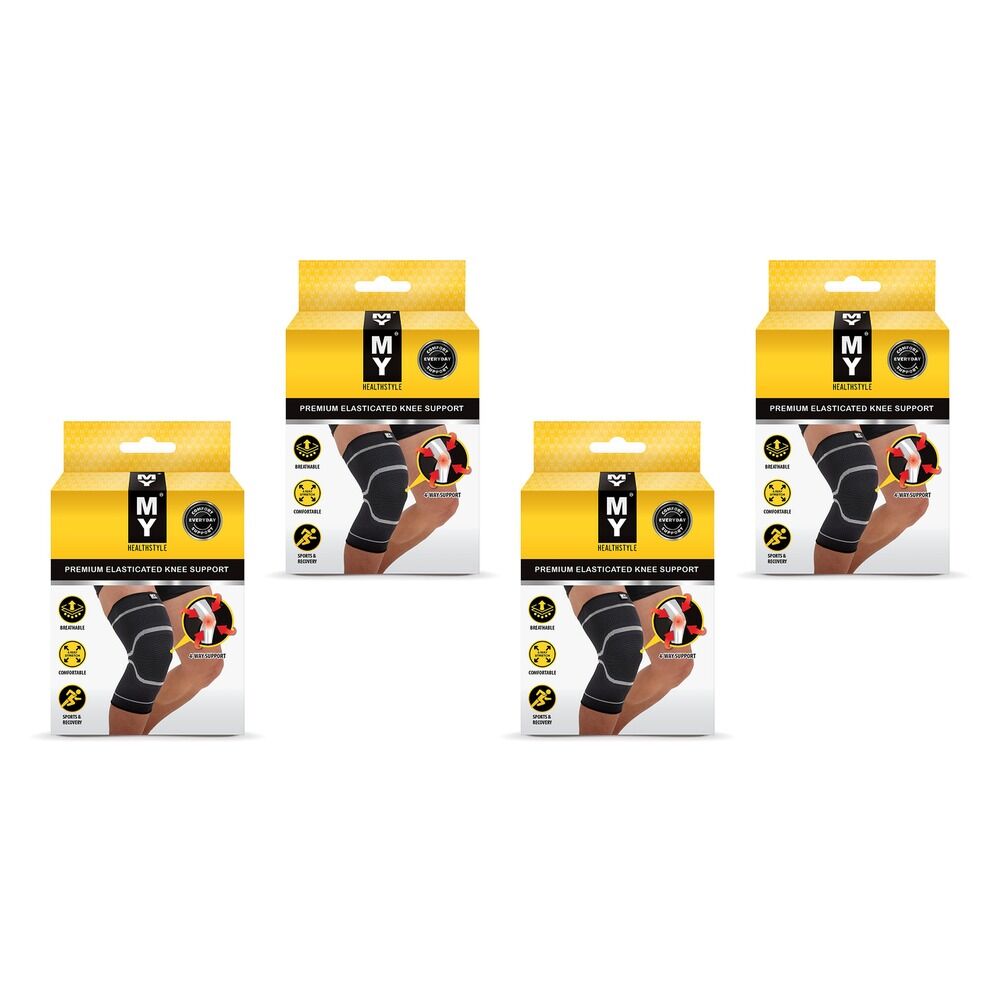 MY Premium Elasticated Knee Support XL Pack of 4