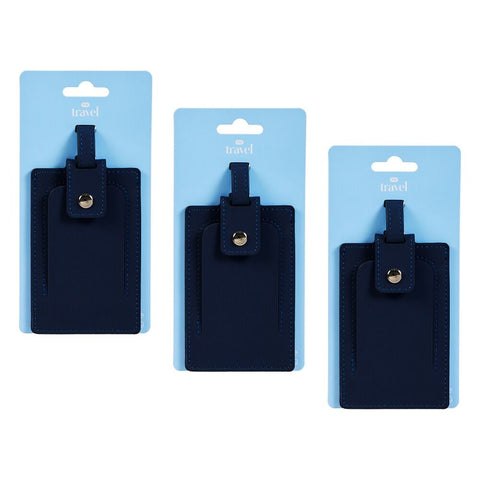 Pharmacy Health Luggage Tag Navy Pack of 3