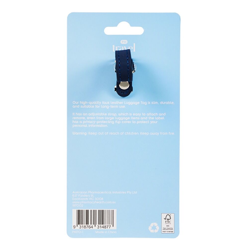Pharmacy Health Luggage Tag Navy
