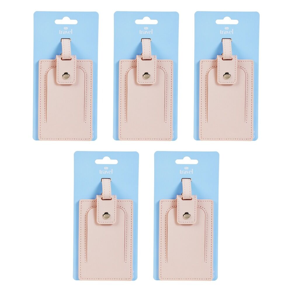 Pharmacy Health Luggage Tag Pink Pack of 5