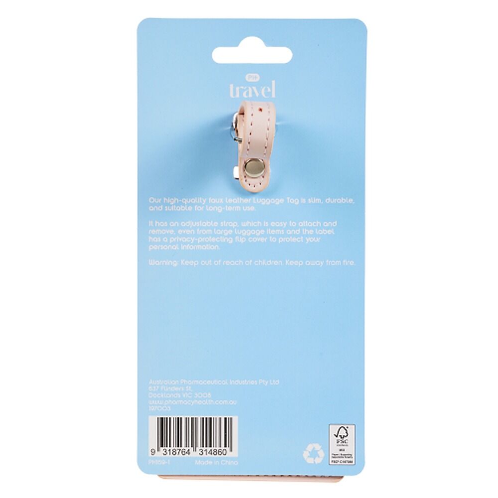 Pharmacy Health Luggage Tag Pink