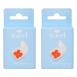 Pharmacy Health Silicone Earplugs and Case 2 Pairs Pack of 2
