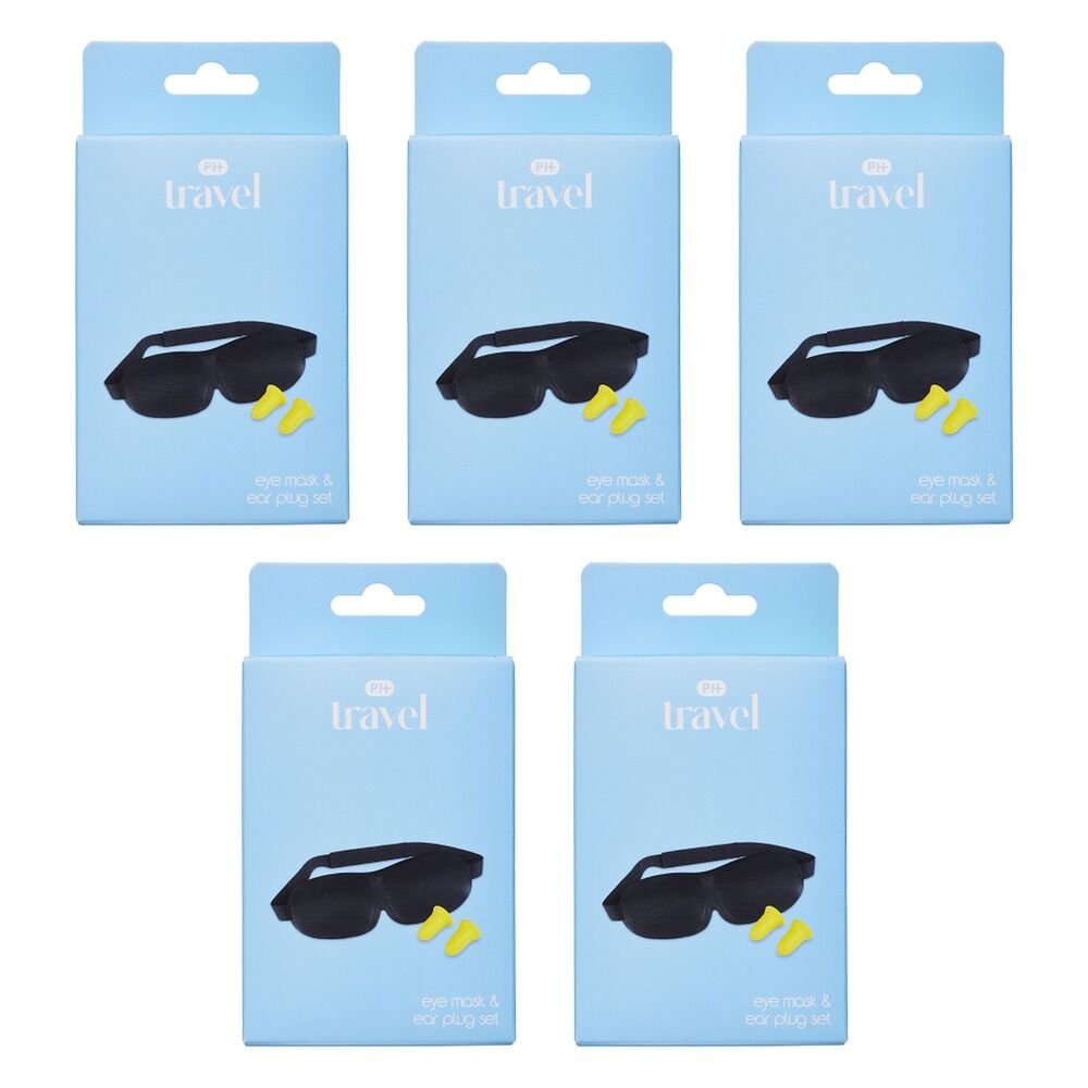 Pharmacy Health Eye Mask and Ear Plug Travel Set Pack of 5