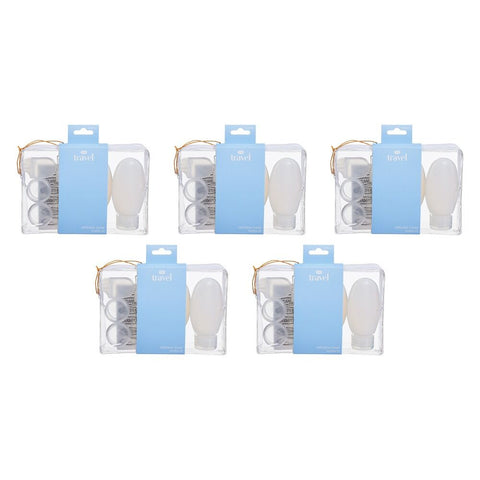 Pharmacy Health Refillable Travel Bottle Kit 6 Piece Set Pack of 5