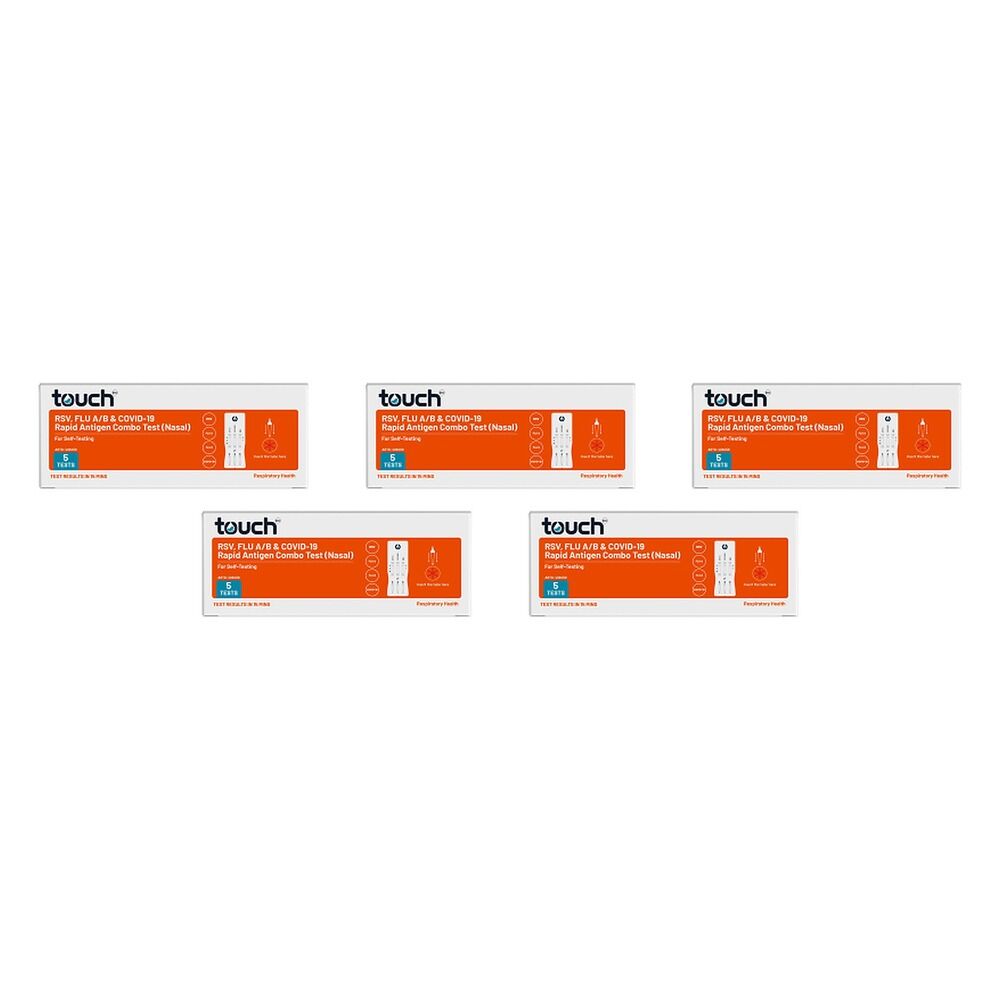 TouchBio RSV, Flu A/B & COVID-19 Combo Rapid Antigen Test 5 Tests Pack of 5