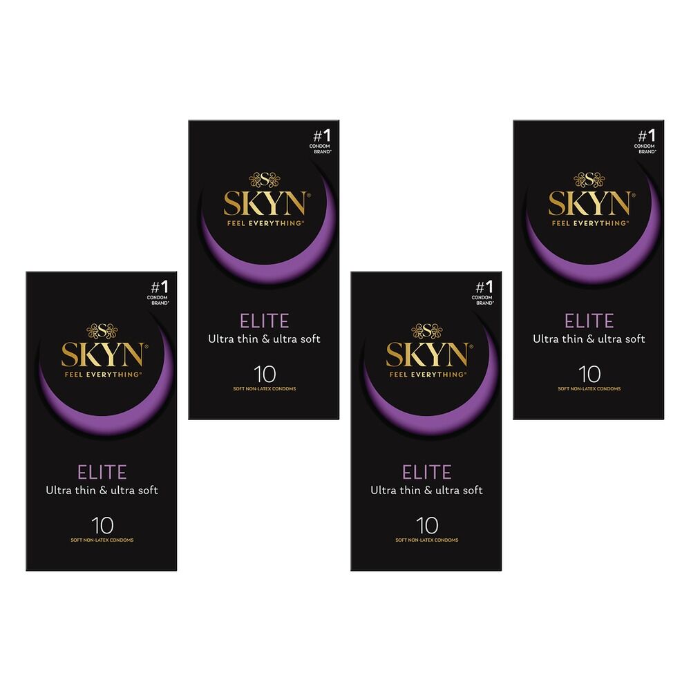 Skyn Elite Condoms Ultra Thin & Ultra Soft 10 Pack Bundle of 4