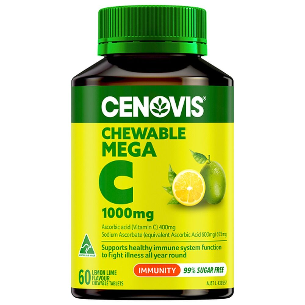Cenovis Chewable Mega Vitamin C 1000mg Lemon Lime 60 Tablets