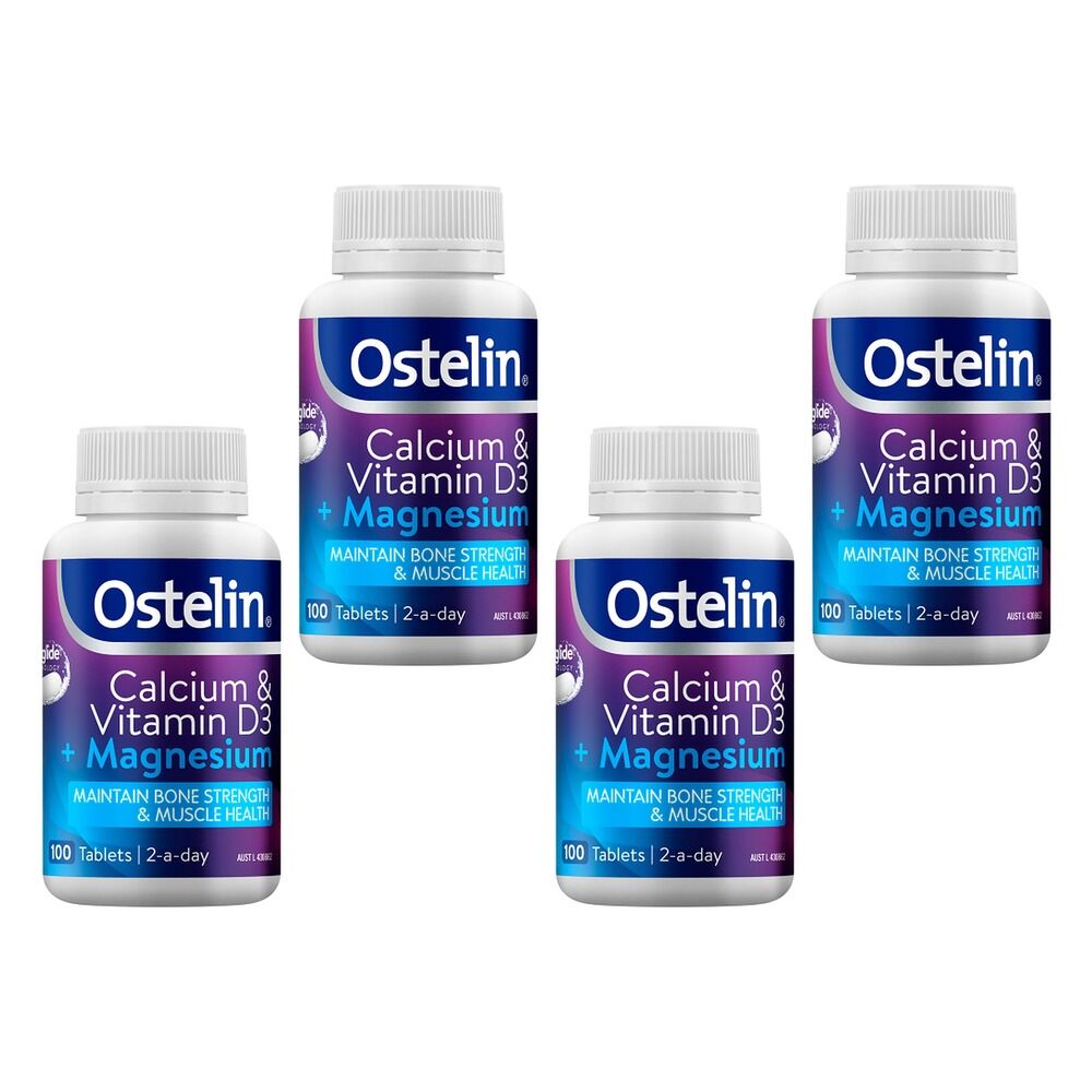Ostelin Calcium & Vitamin D3 + Magnesium 100 Tablets Pack of 4