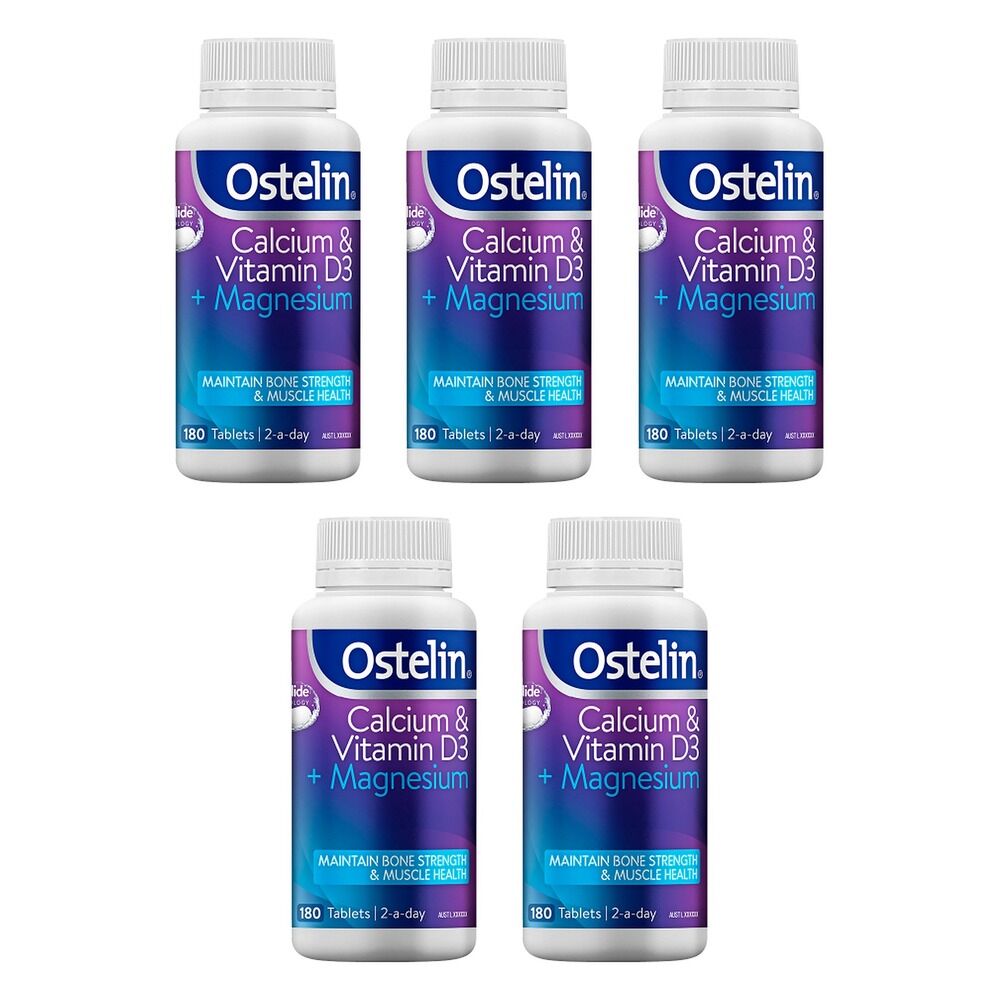 Ostelin Calcium & Vitamin D3 + Magnesium 180 Tablets Pack of 5