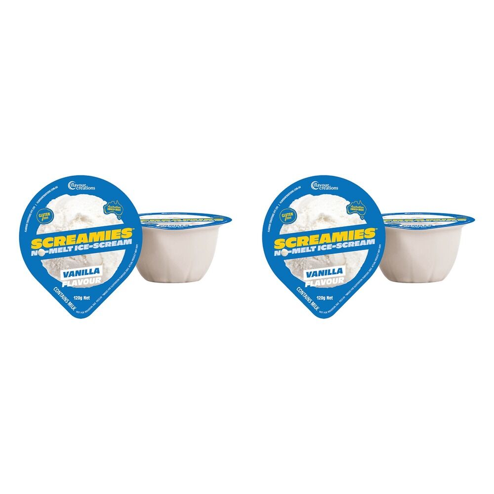 Screamies No Melt Ice Cream Vanilla 120g x 2 Pack x 6 Bundle of 2