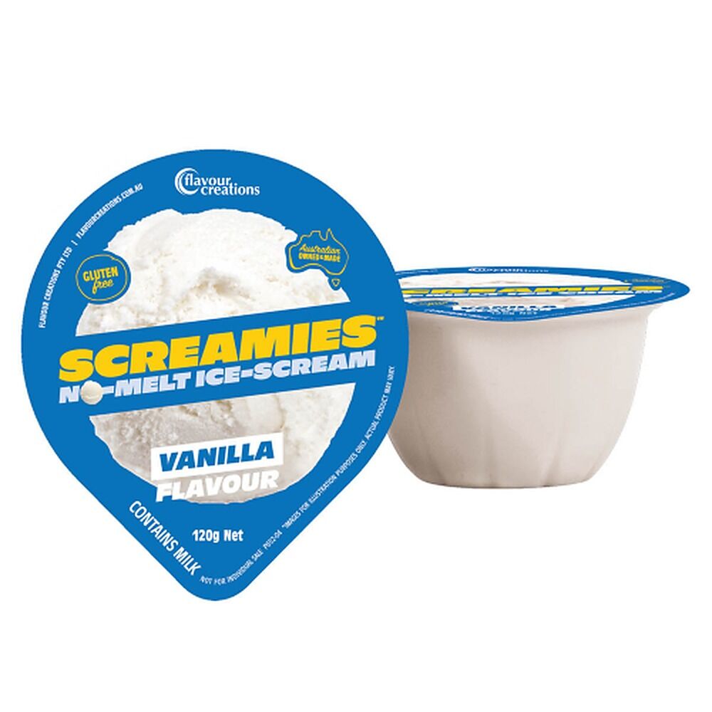 Screamies No Melt Ice Cream Vanilla 120g x 2 Pack x 6