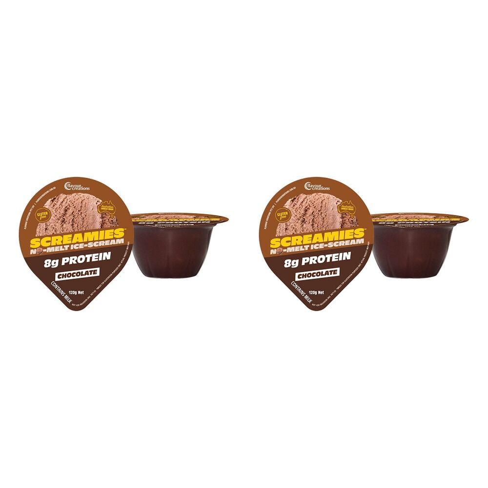 Screamies No Melt Ice Cream Protein Choc 120g x 2 Pack x 6 Bundle of 2