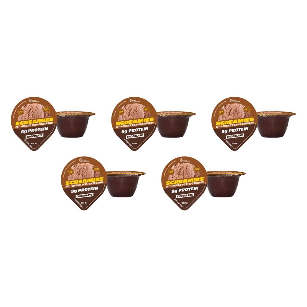Screamies No Melt Ice Cream Protein Choc 120g x 2 Pack x 6 Bundle of 5