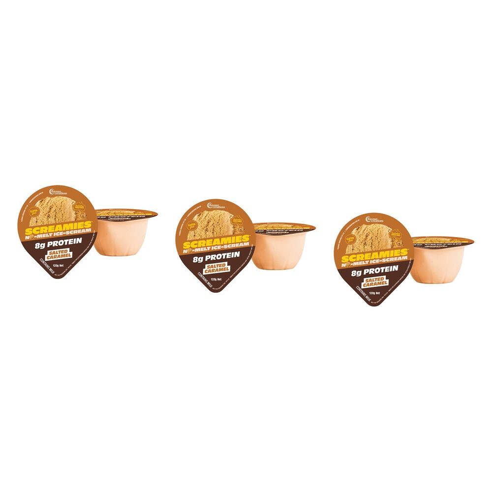 Screamies No Melt Ice Cream Protein 120g x 2 Pack x 6 Bundle of 3