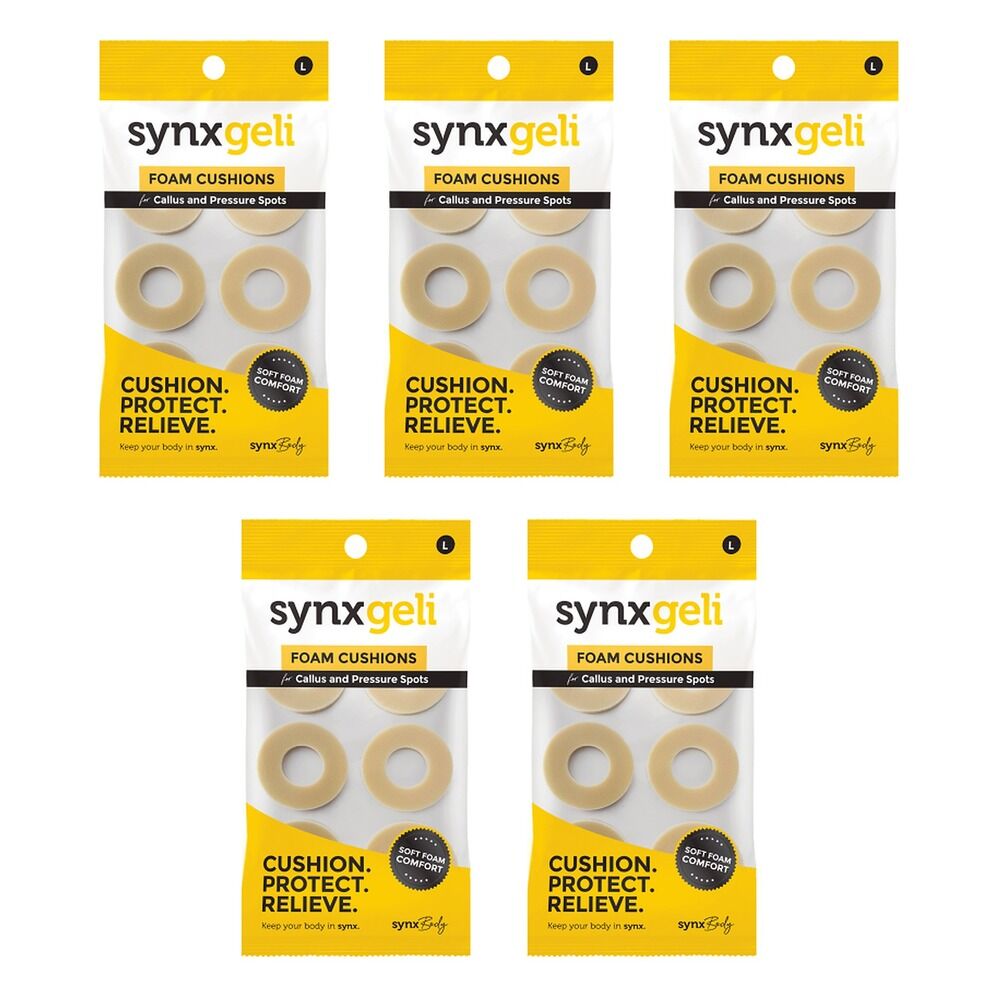 Synx Synxgeli Foam Cushions for Callus & Pressure Spots 6 Pack Bundle of 5