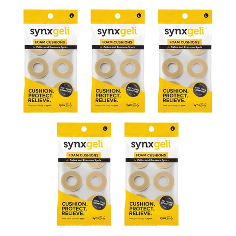Synx Synxgeli Foam Cushions for Callus & Pressure Spots 6 Pack Bundle of 5