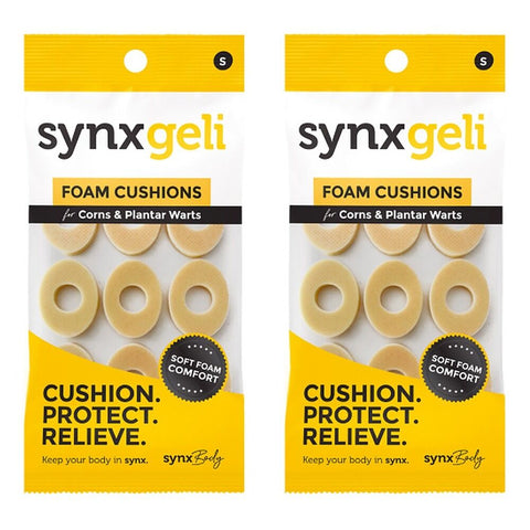 Synx Synxgeli Foam Cushions for Corn & Plantar Warts 9 Pack Bundle of 2