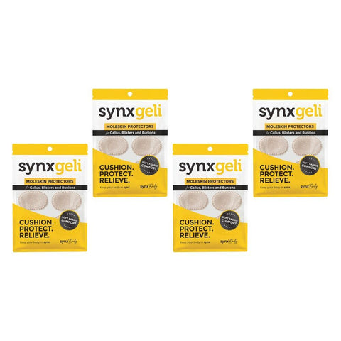 Synx Synxgeli Moleskin Protectors for Callus, Blisters & Bunions 6 Bundle of 4