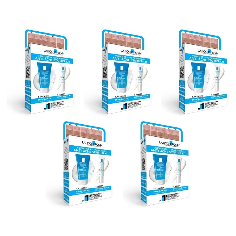 La Roche-Posay Effaclar Anti-Acne Starter Kit 2 Piece Set Pack of 5
