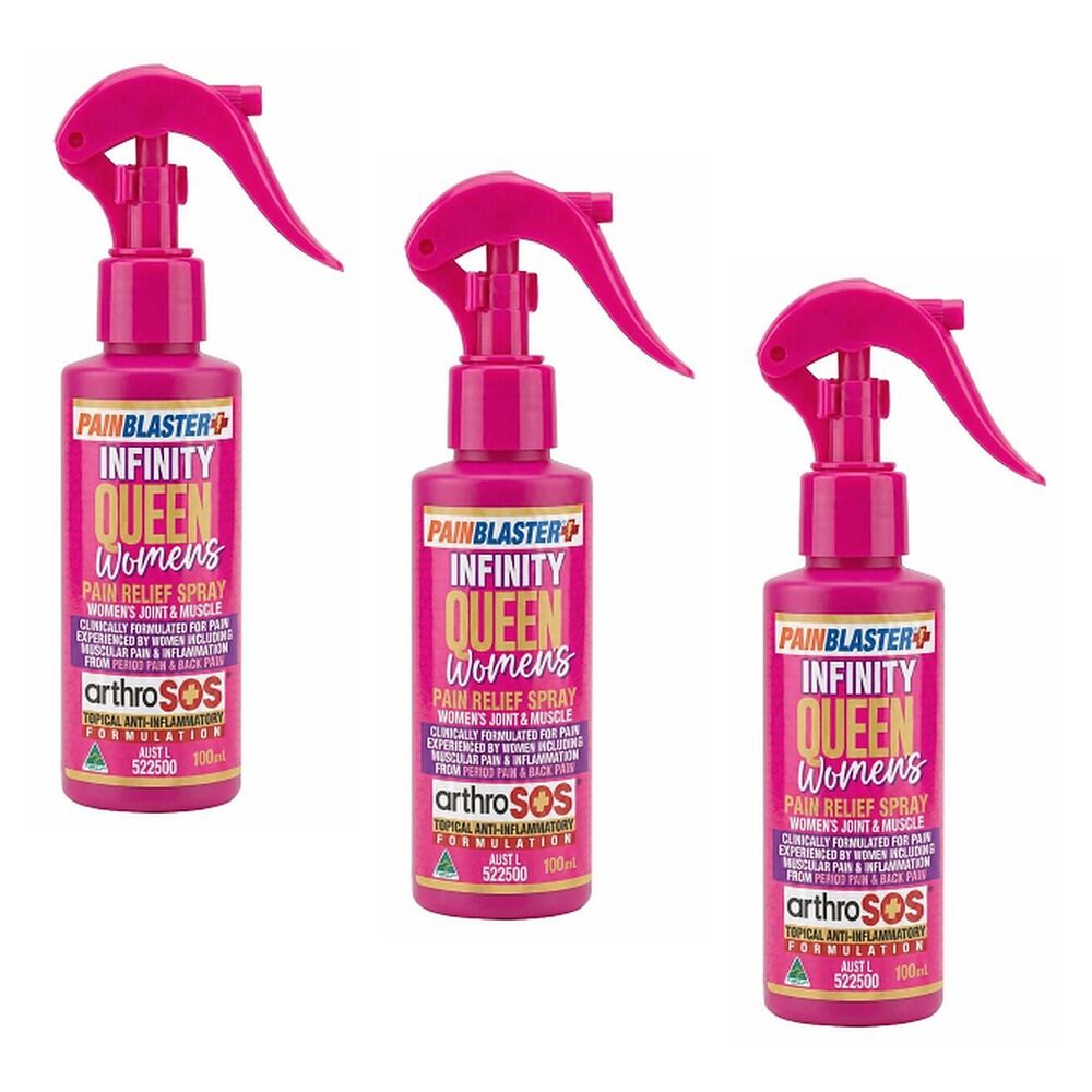 Pain Blaster Infinity Queen Women's Pain Relief Spray 100mL Pack of 3