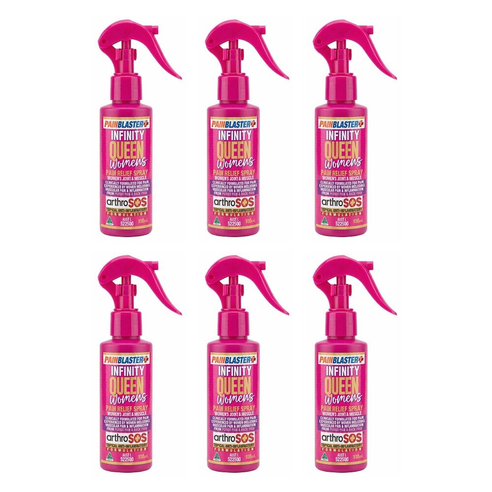 Pain Blaster Infinity Queen Women's Pain Relief Spray 100mL Pack of 6