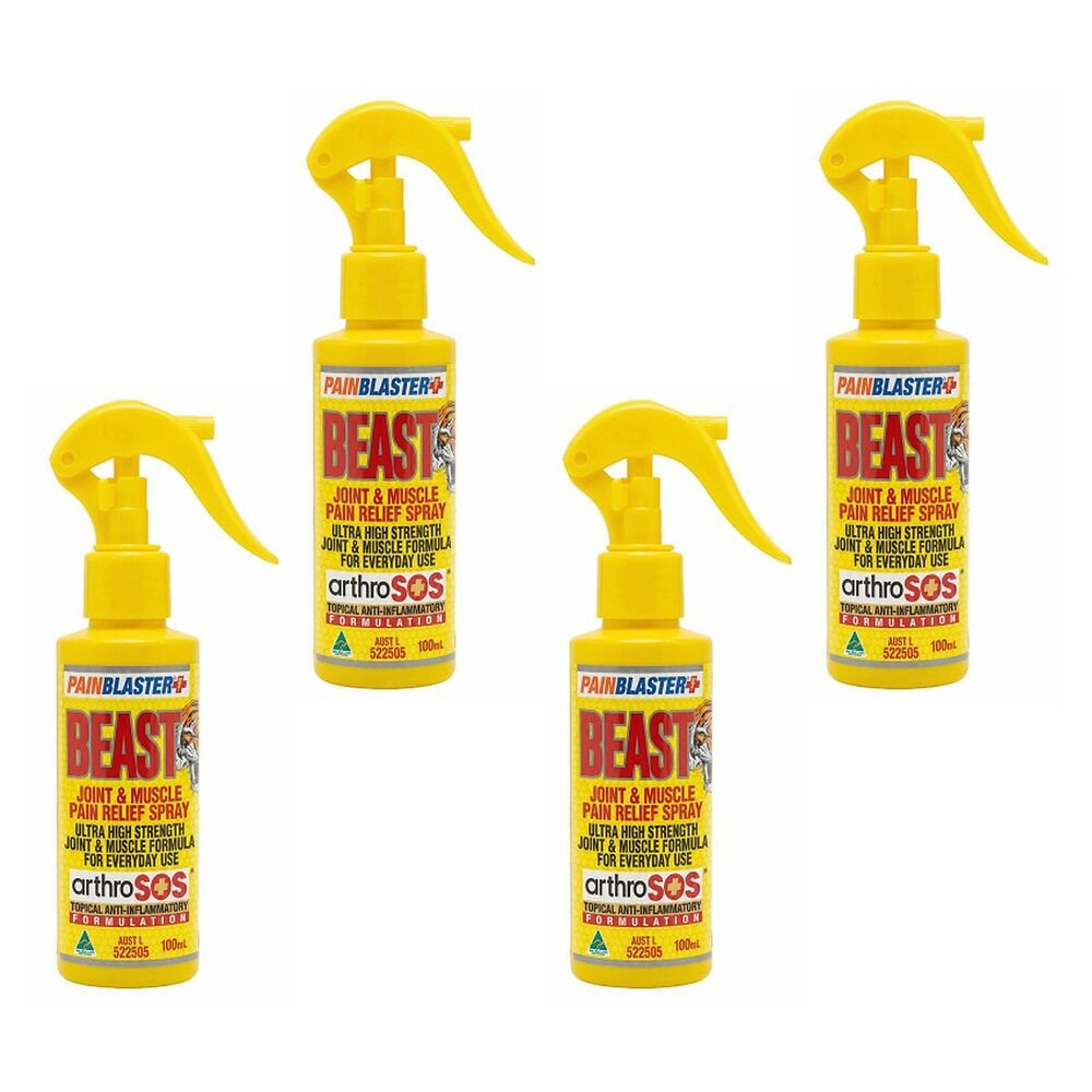 Pain Blaster Beast Joint & Muscle Pain Relief Spray 100mL Pack of 4