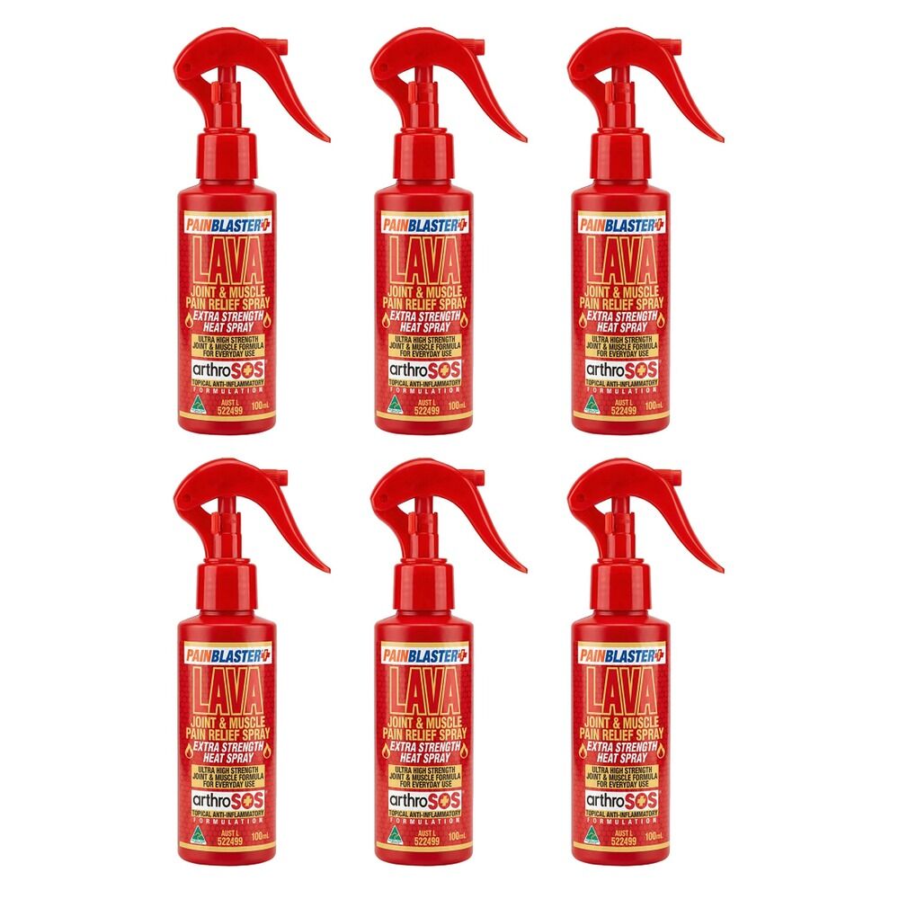 Pain Blaster Lava Joint & Muscle Pain Relief Spray 100mL Pack of 6