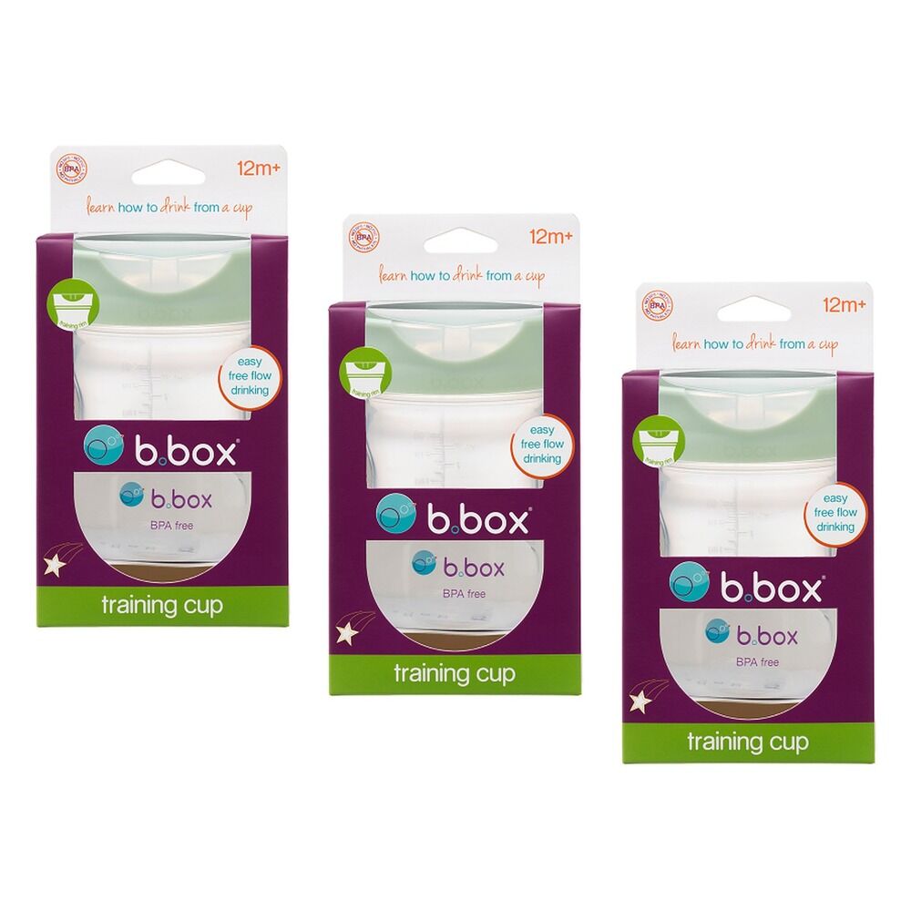 B.Box 240mL Training Rim Cup Sage x 12 Bundle of 3