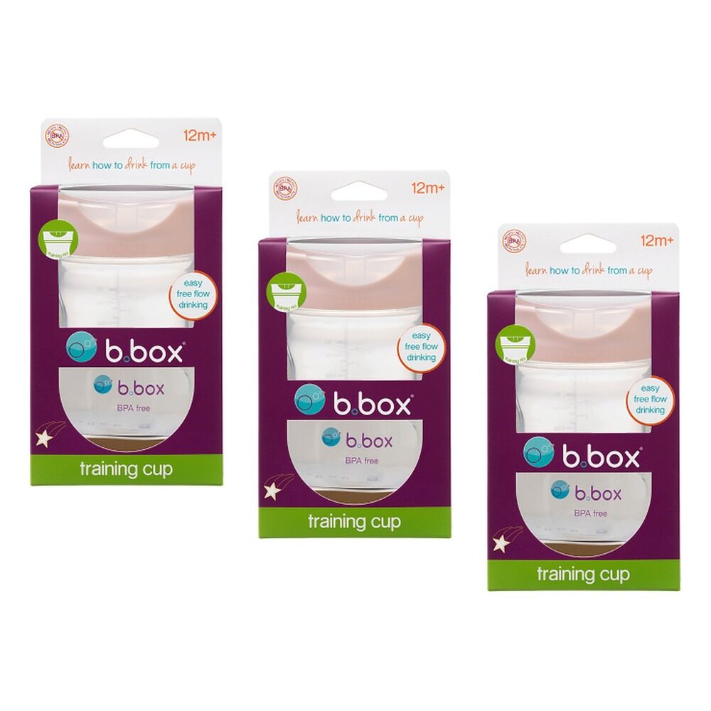 B.Box 240mL Training Rim Cup Blush Pack of 3