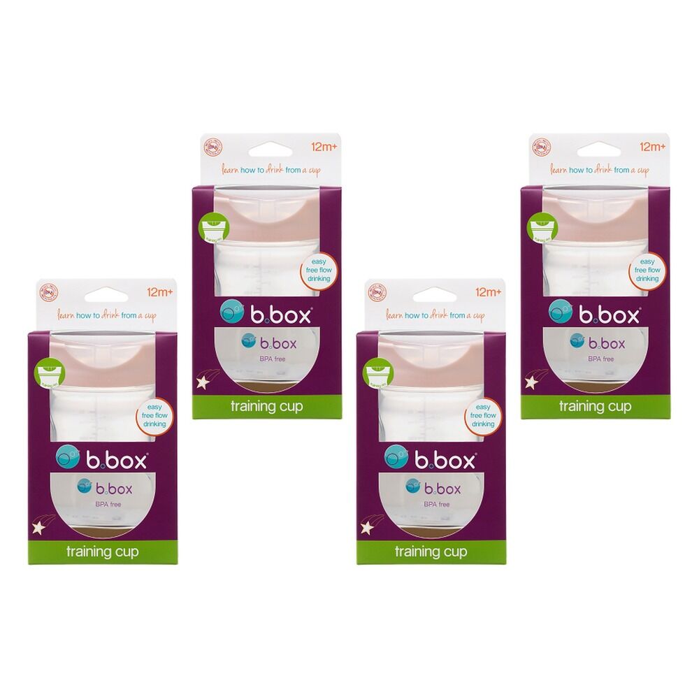 B.Box 240mL Training Rim Cup Blush Pack of 4