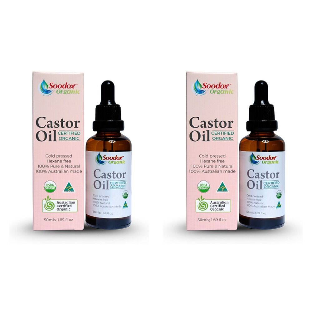 Soodox Organic Castor Oil 50mL Pack of 2