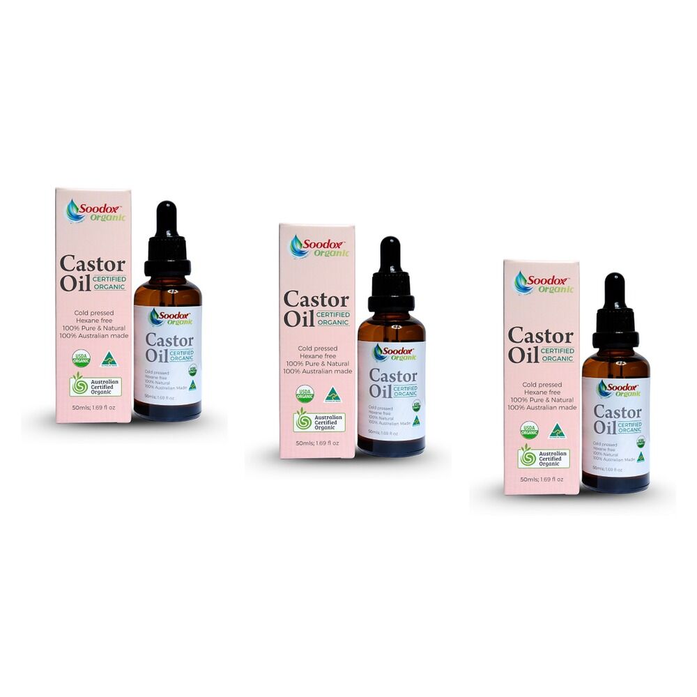 Soodox Organic Castor Oil 50mL Pack of 3