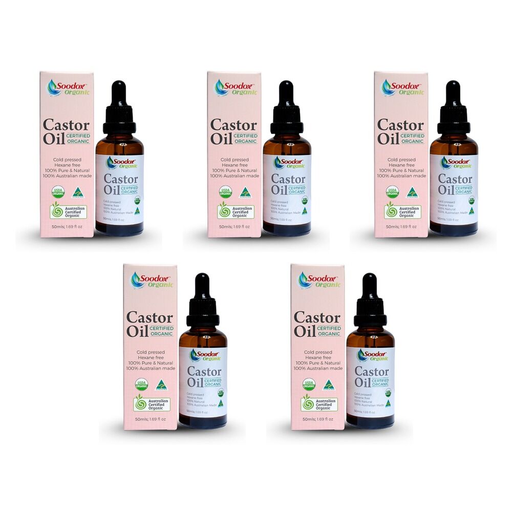 Soodox Organic Castor Oil 50mL Pack of 5
