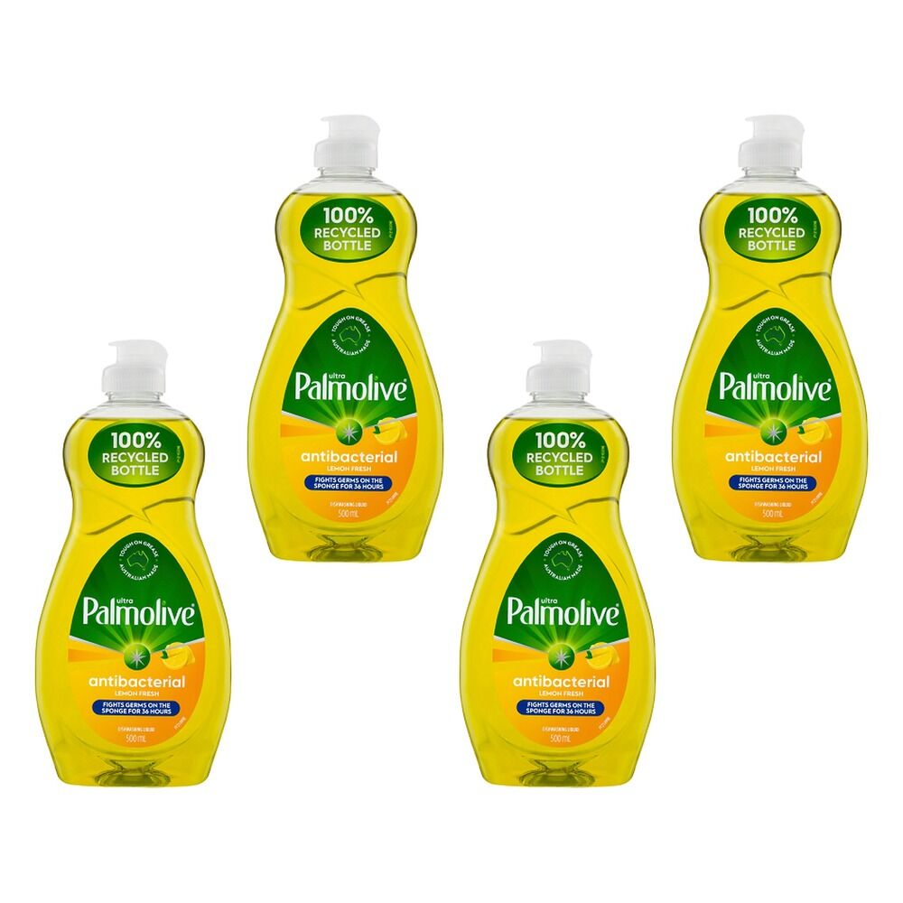 Palmolive Dishwashing Liquid Antibacterial Lemon Ultra 500mL Pack of 4