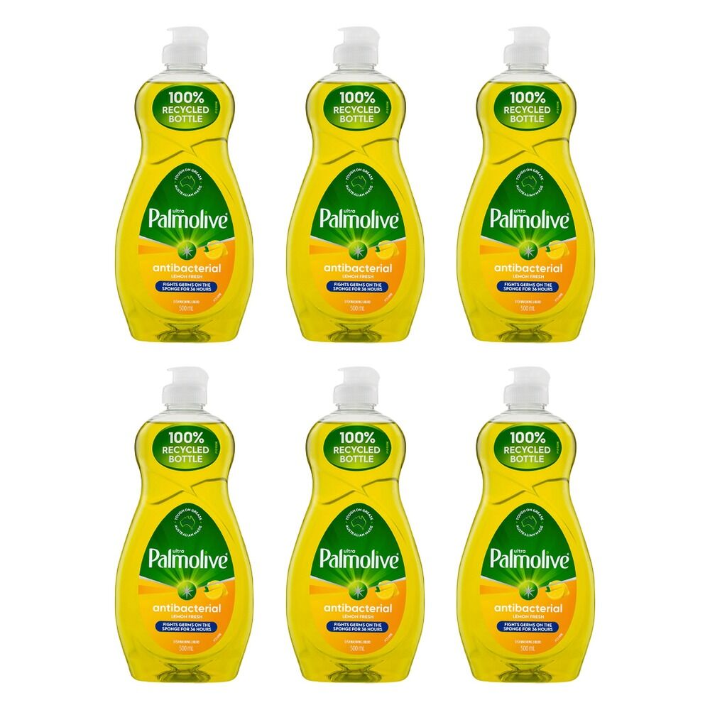 Palmolive Dishwashing Liquid Antibacterial Lemon Ultra 500mL Pack of 6