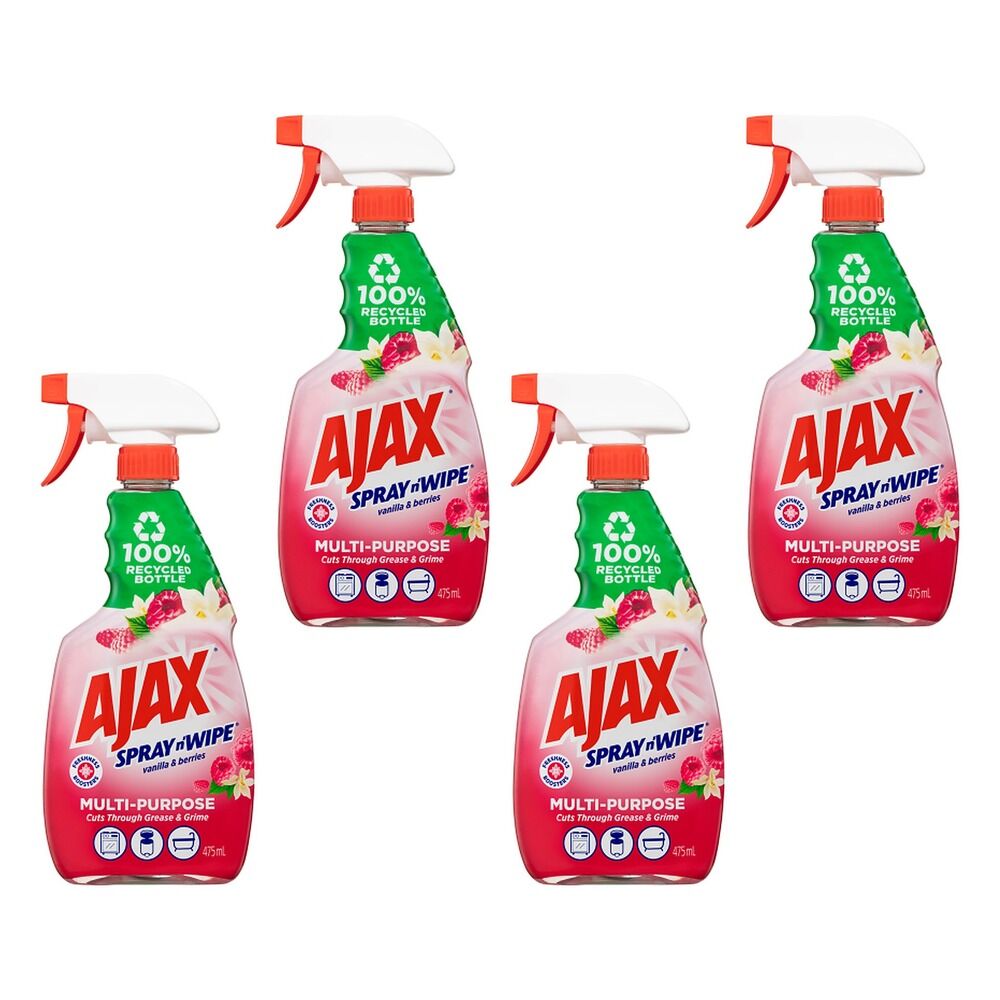 Ajax Spray n' Wipe Vanilla & Berries 475mL Pack of 4