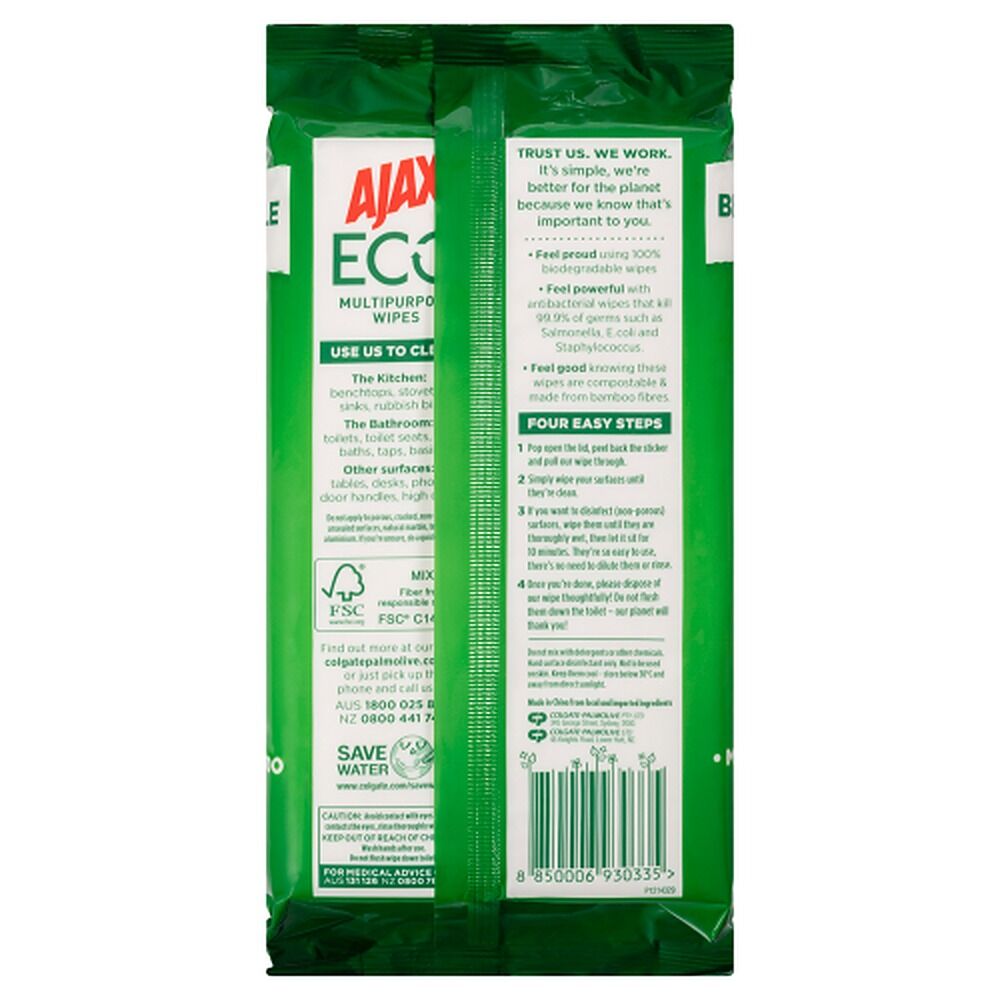 Ajax Antibacterial Wipes Lemon 110 Pack