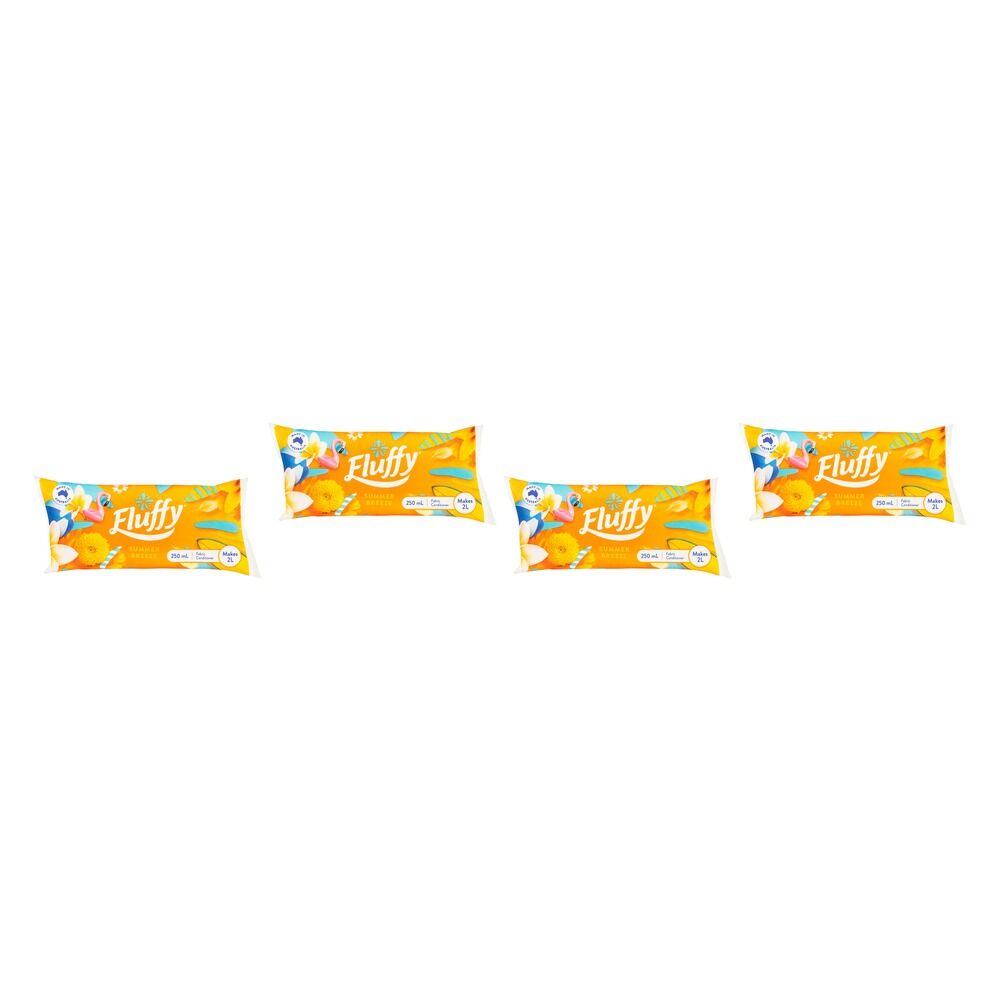Fluffy Fabric Softener Summer Breeze 250mL Pack of 4