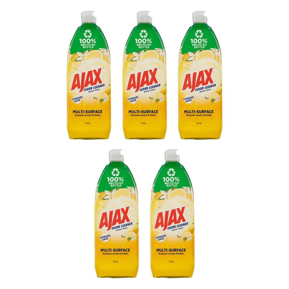 Ajax Floor Cleaner Lemon Citrus Burst 750mL Pack of 5