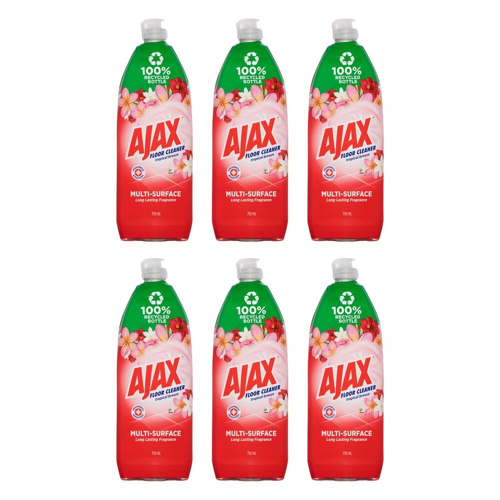 Ajax Floor Cleaner Tropical Breeze 750mL Pack of 6
