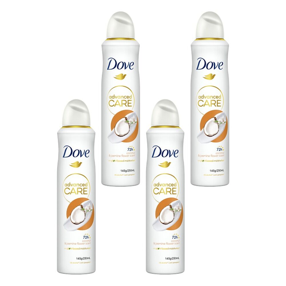 Dove Advanced Care 72h Anti-Perspirant Coconut & Jasmine Flower Scent Pack of 4