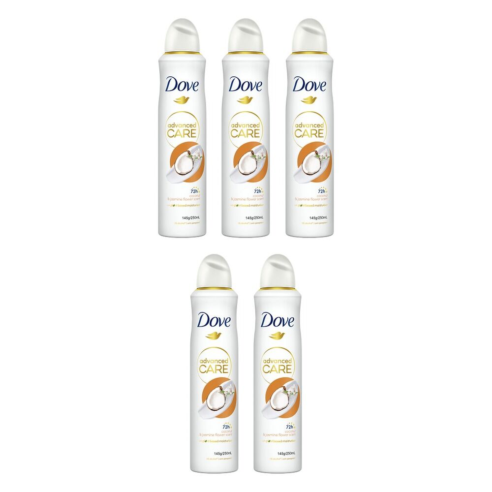 Dove Advanced Care 72h Anti-Perspirant Coconut & Jasmine Flower Scent Pack of 5