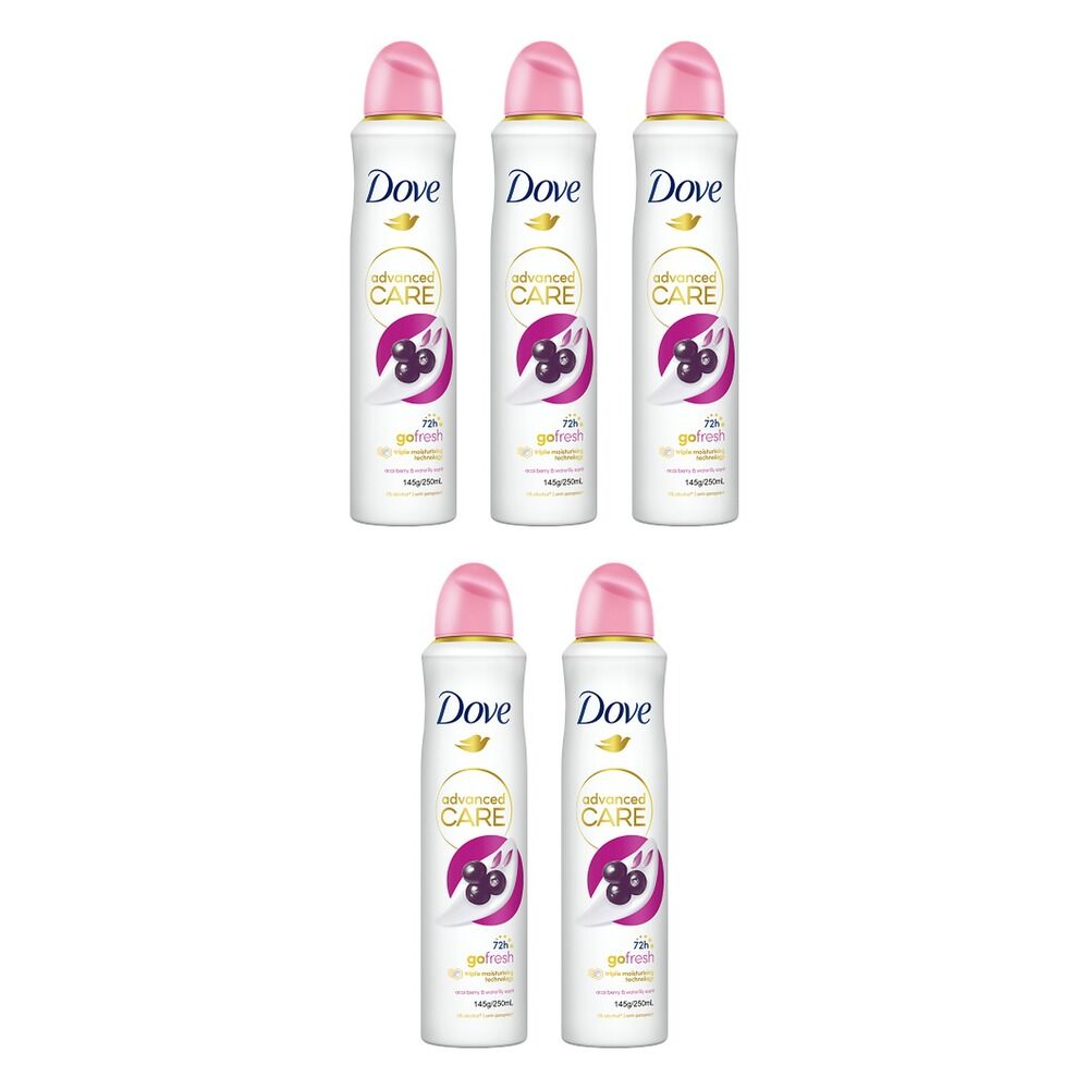 Dove Advanced Care 72h Go Fresh Antiperspirant Acai Berry & Waterlily Pack of 5