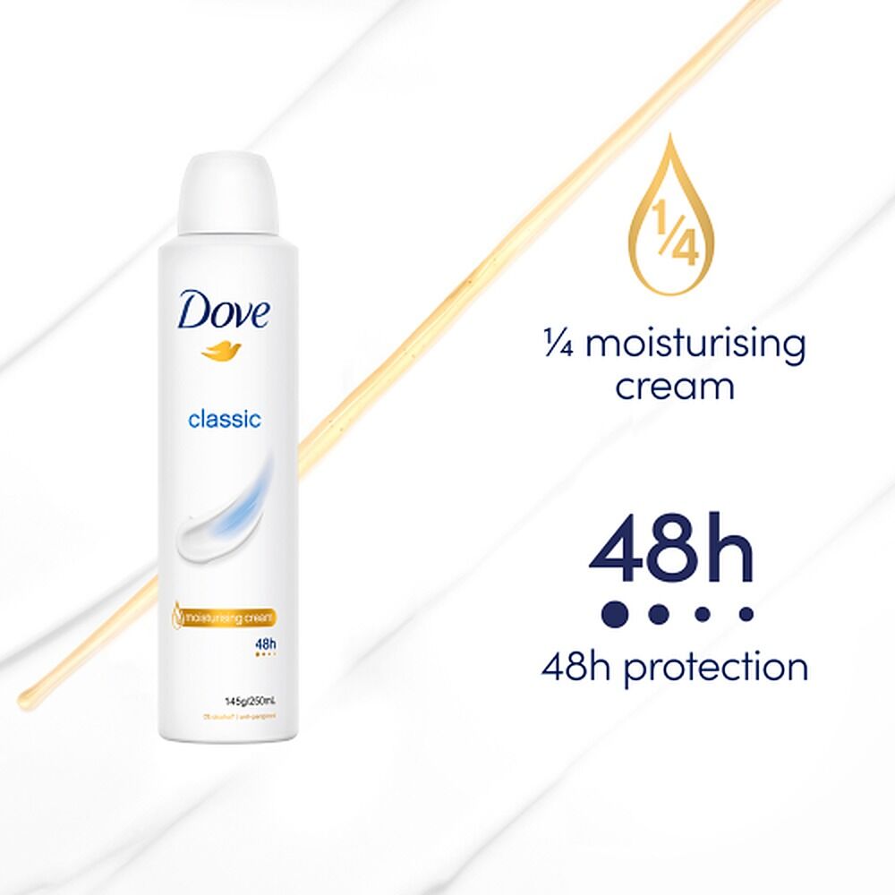 Dove Classic 48h Anti-Perspirant 1/4 Moisturising Cream 250mL