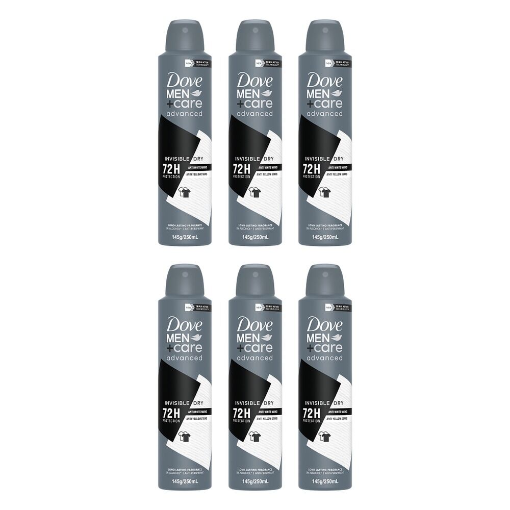 Dove Men+Care Advanced Anti-Perspirant Invisible Dry 250mL Pack of 6